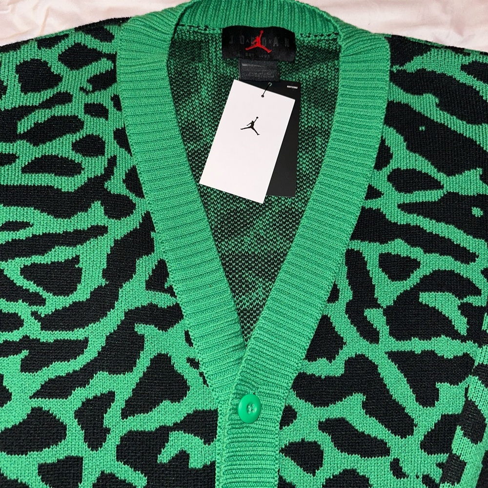 Green and Black Jordan Cardigan, NWT